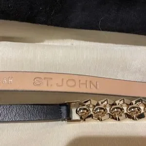 St. John | Accessories | St John Gold Chain Belt With Black 